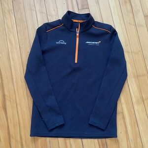 McLaren Formula 1 Team Workday Quarter Zip Pullover Jacket Black Orange Size XS